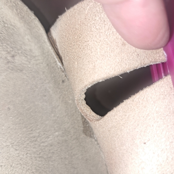 Birkenstock Tan Leather Sandals Size 41 Unisex Clean Footbed *READ* - Picture 10 of 16